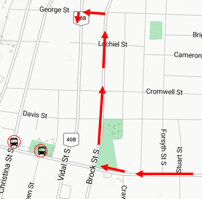Map of the current detour Route 3