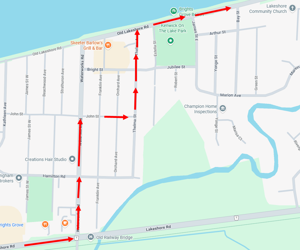 Map of the current detour Route 15