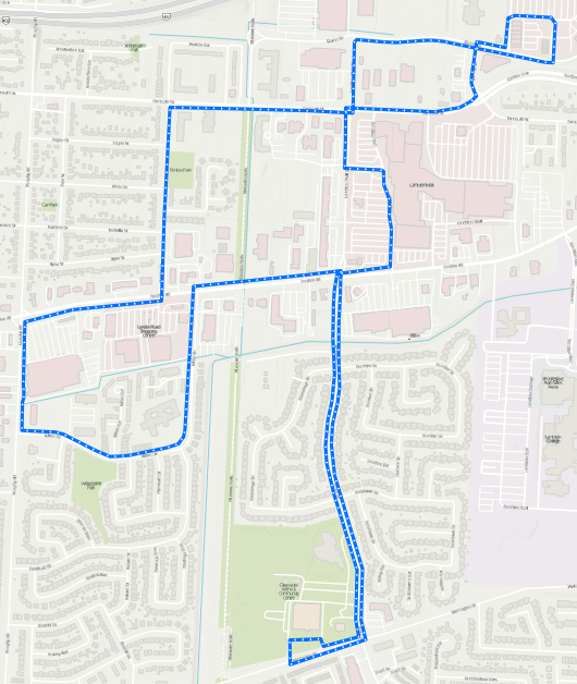 route map of retail connector